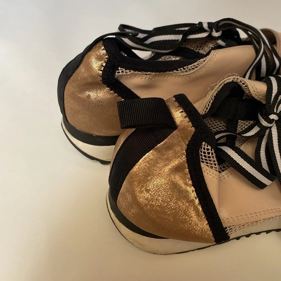 Steve Madden Rose‎ Gold Black Two Tome Kaison Size 8 Fashion Sneakers Pink Mesh - Picture 3 of 10